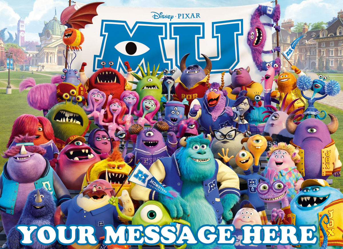 monsters inc cake toppers Monster University Edible Image Cake Topper Personalized Birthday Sheet Decoration Custom Party Frosting Transfer Fondant