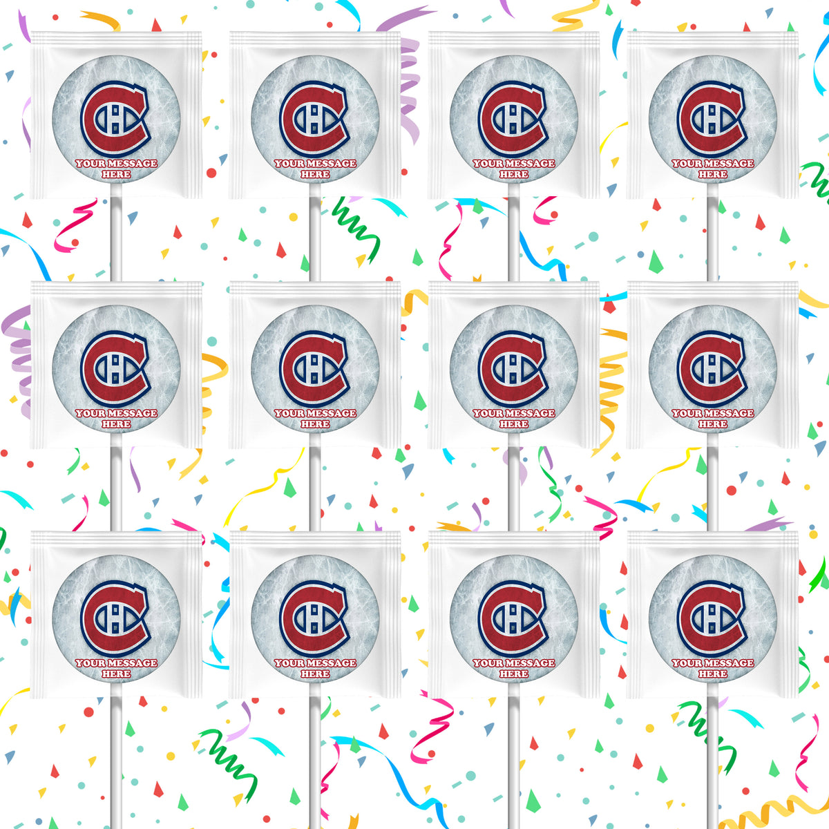 Montreal Canadiens Lollipops Party Favors Personalized Suckers 12 Pcs