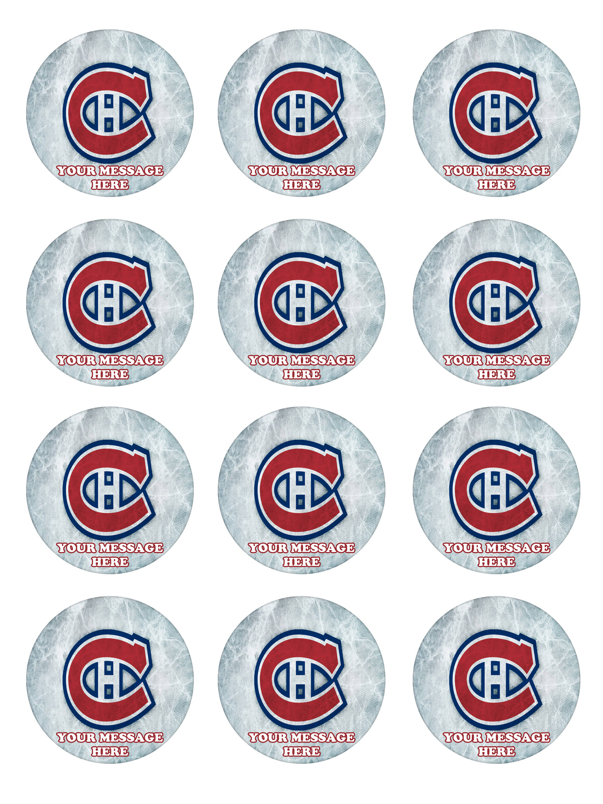 Montreal Canadiens Edible Cupcake Toppers (12 Images) Cake Image Icing Sugar Sheet