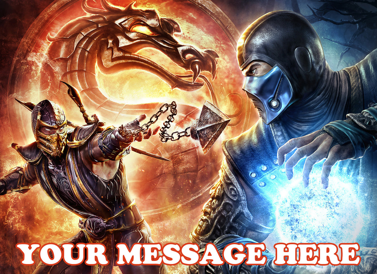 Mortal Kombat Edible Image Cake Topper Personalized Birthday Sheet Decoration Custom Party Frosting Transfer Fondant