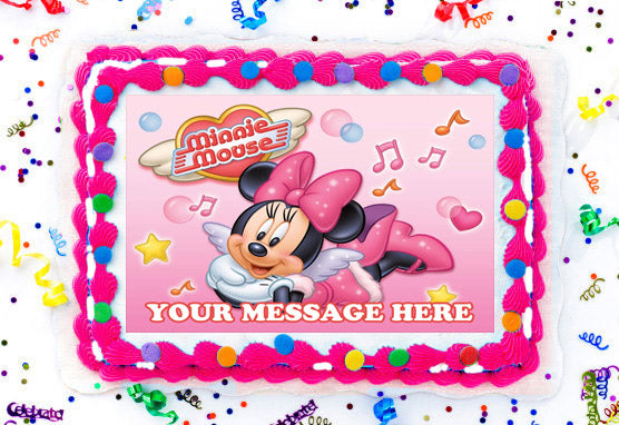 Minnie Mouse Edible Image Cake Topper Personalized Birthday Sheet Decoration Custom Party Frosting Transfer Fondant