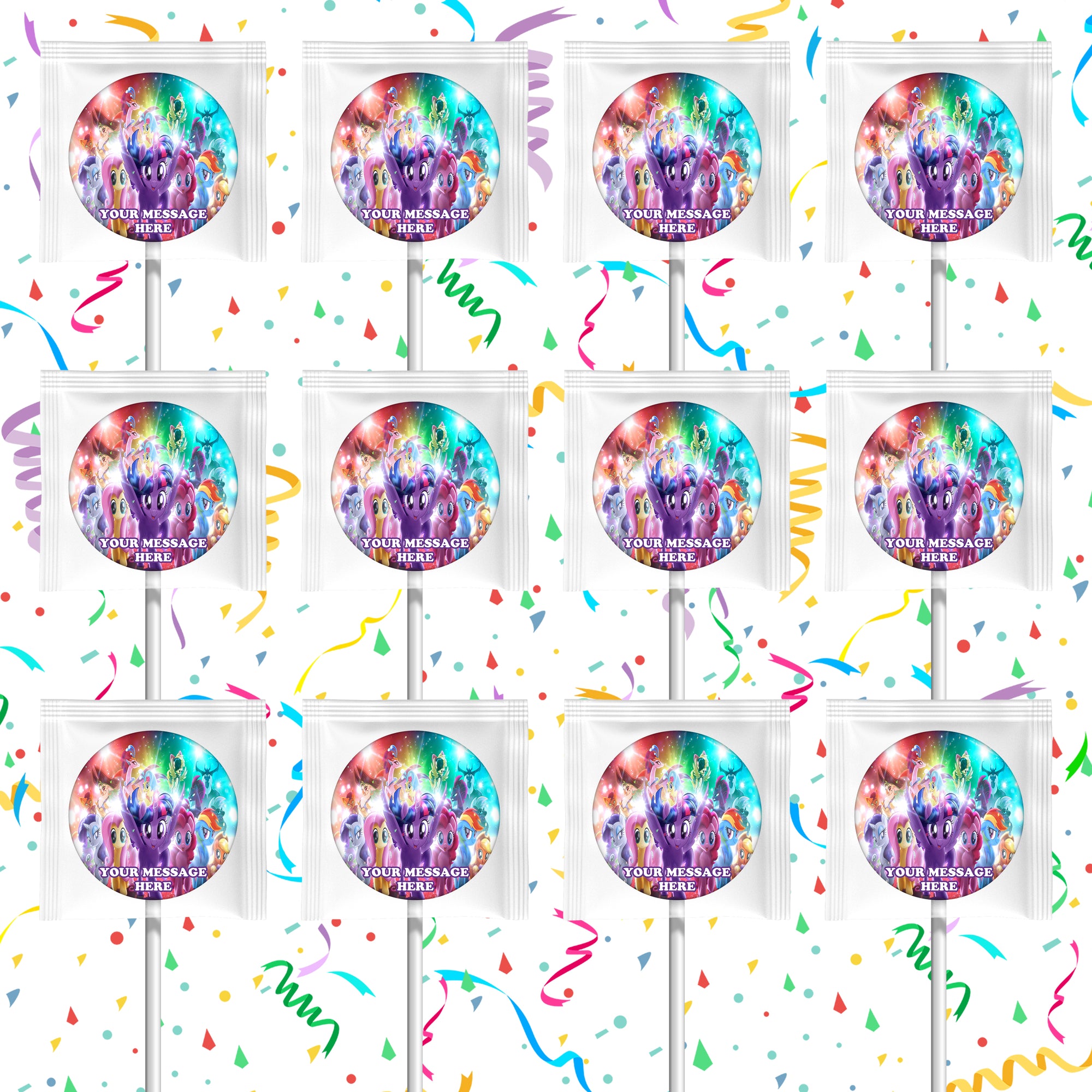 My Little Pony Lollipops Party Favors Personalized Suckers 12 Pcs