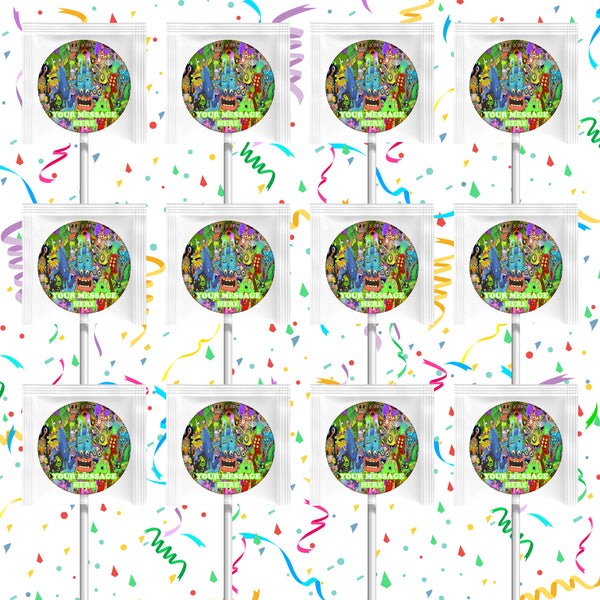 My Singing Monsters Lollipops Party Favors Personalized Suckers 12 Pcs