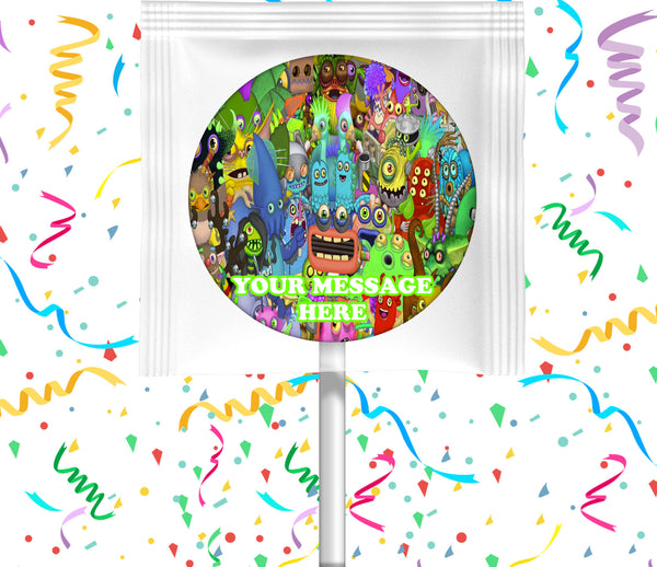 my singing monsters party supplies My Singing Monsters Lollipops Party Favors Personalized Suckers 12 Pcs