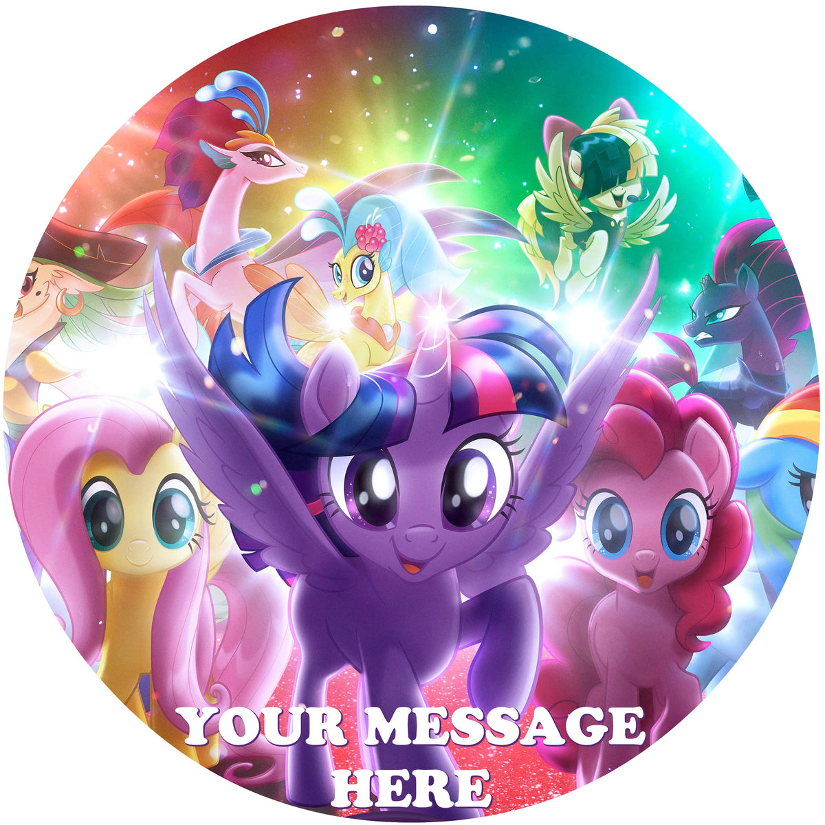 My Little Pony Edible Image Cake Topper Personalized Birthday Sheet Custom Frosting Round Circle