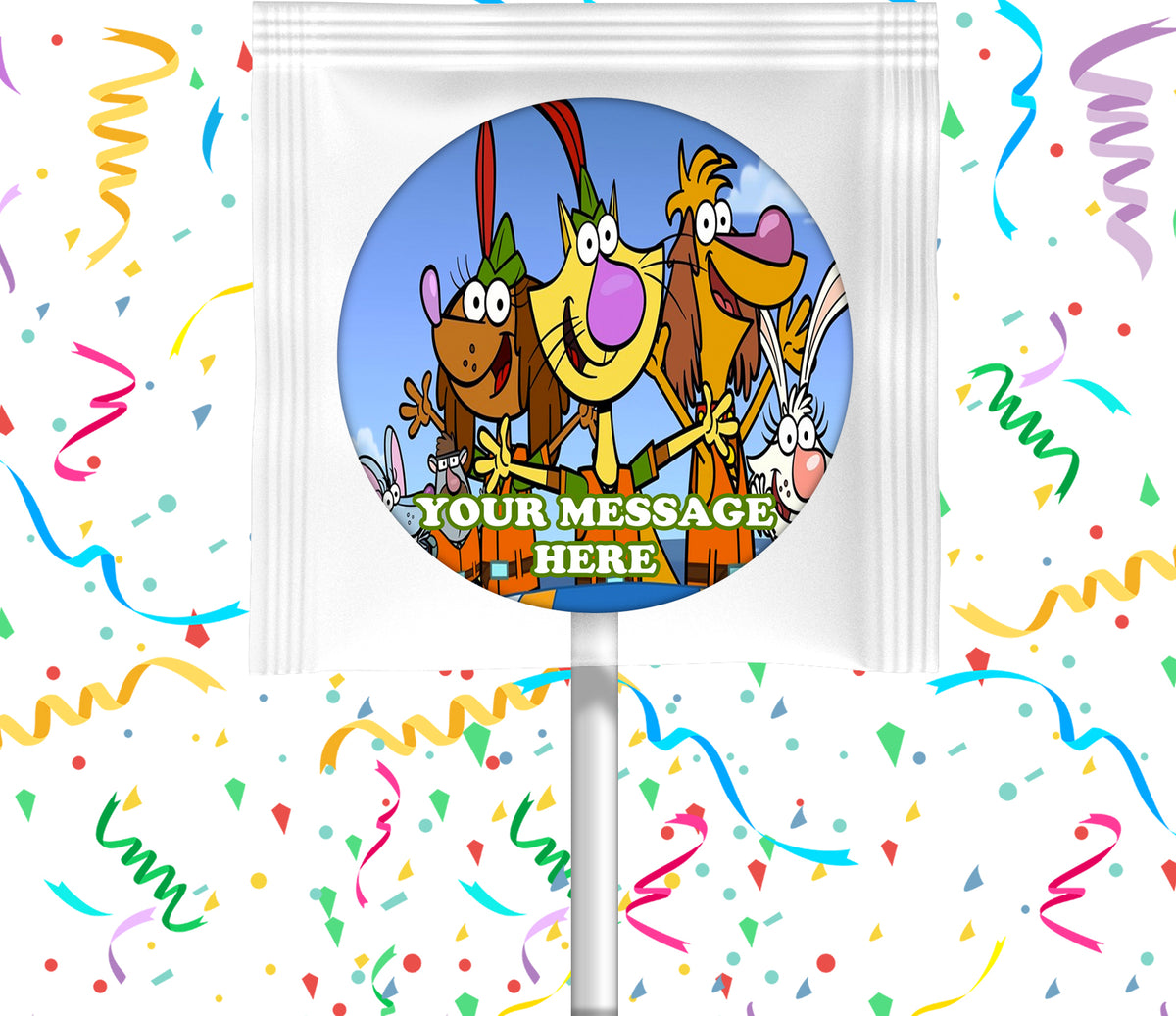 Nature Cat Lollipops Party Favors Personalized Suckers 12 Pcs