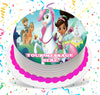 Nella The Princess Knight Edible Image Cake Topper Personalized Birthday Sheet Custom Frosting Round Circle