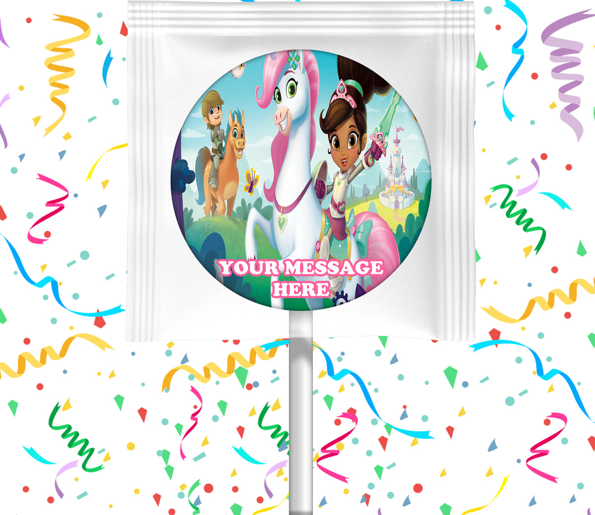 Nella The Princess Knight Lollipops Party Favors Personalized Suckers 12 Pcs