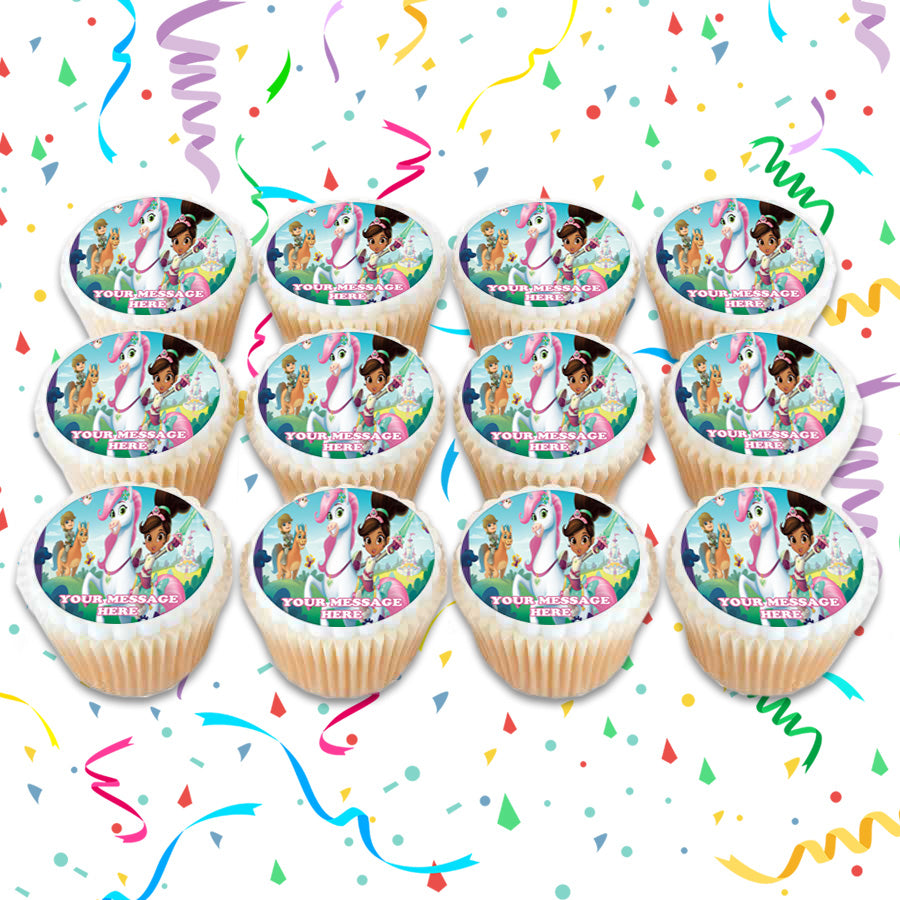 Nella The Princess Knight Edible Cupcake Toppers (12 Images) Cake Image Icing Sugar Sheet