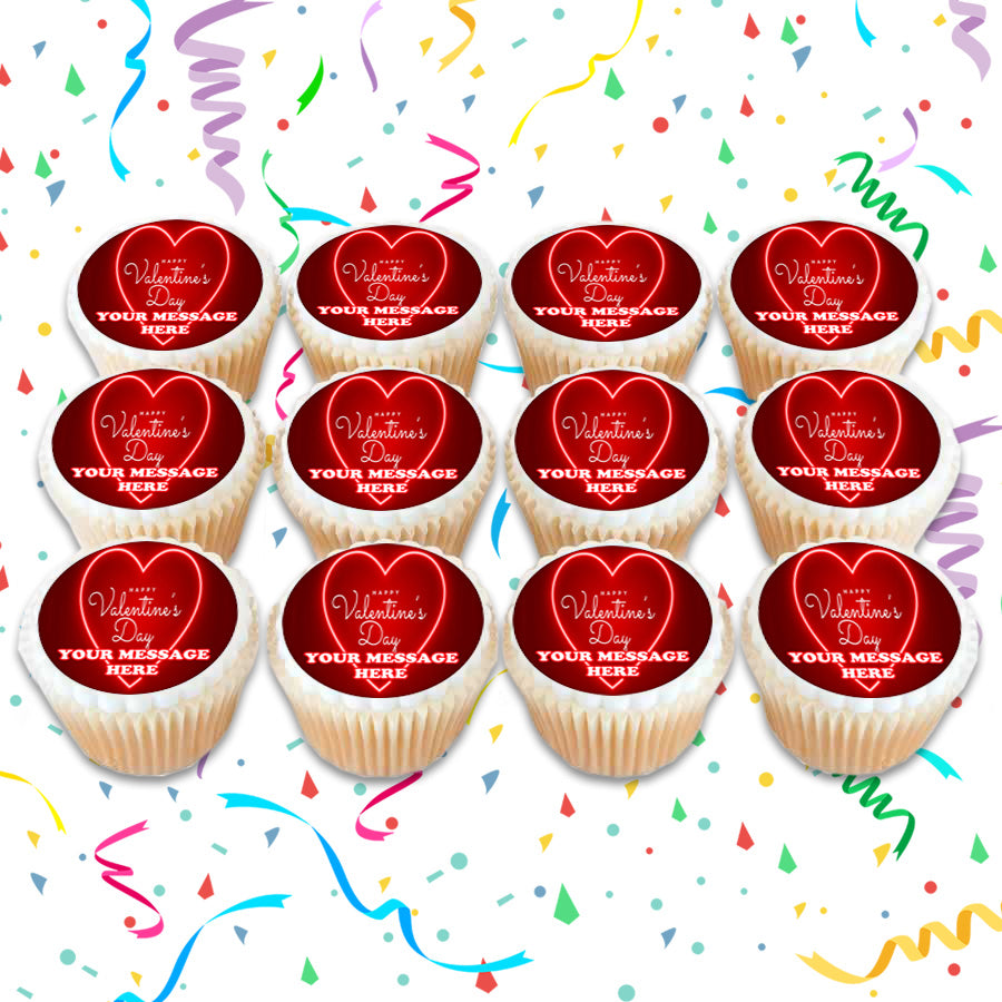 Valentine's Day Edible Cupcake Toppers (12 Images) Cake Image Icing Sugar Sheet