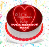 Valentine's Day Edible Image Cake Topper Personalized Frosting Icing Sheet Custom Round