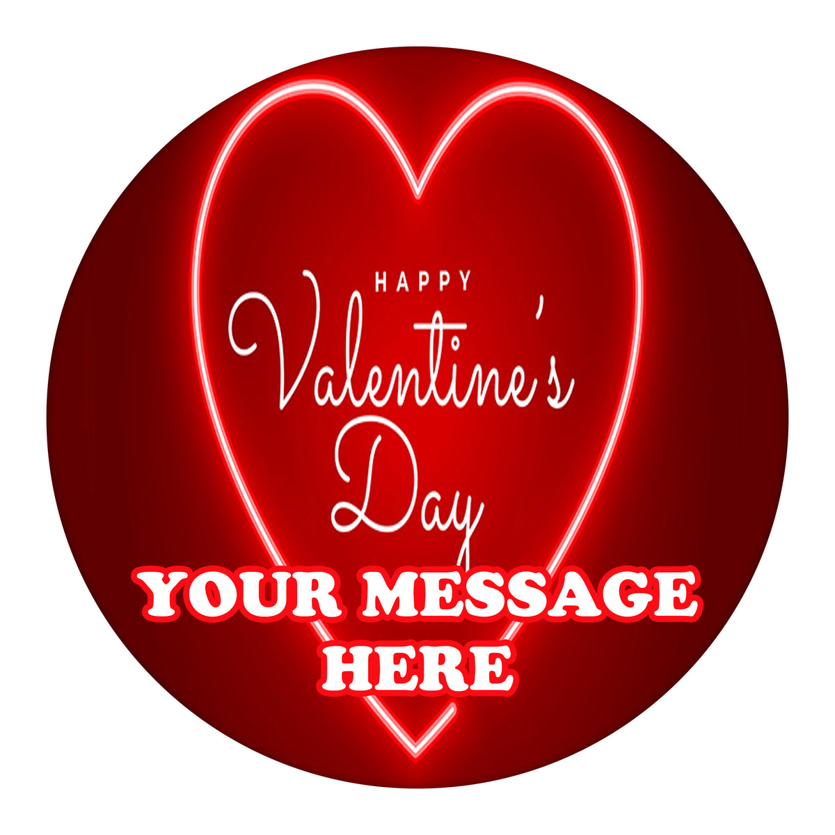 Valentine's Day Edible Image Cake Topper Personalized Frosting Icing Sheet Custom Round