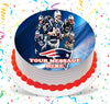 New England Patriots Edible Image Cake Topper Personalized Birthday Sheet Custom Frosting Round Circle
