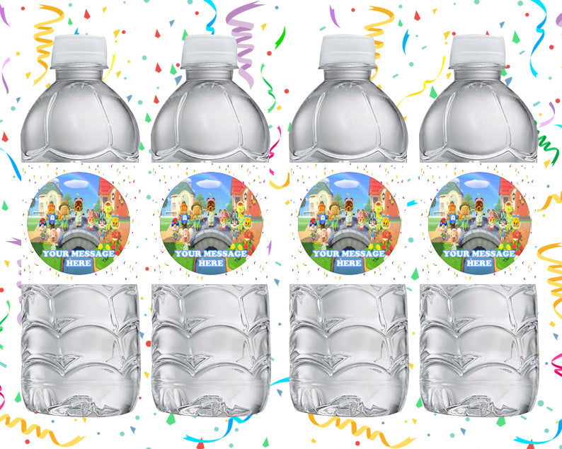 Animal Crossing Water Bottle Stickers 12 Pcs Labels Party Favors Supplies Decorations