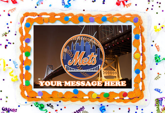 New York Mets Edible Image Cake Topper Personalized Birthday Sheet Decoration Custom Party Frosting Transfer Fondant