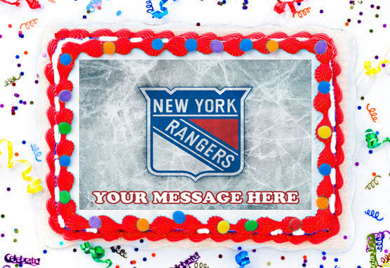 New York Rangers Edible Image Cake Topper Personalized Birthday Sheet Decoration Custom Party Frosting Transfer Fondant