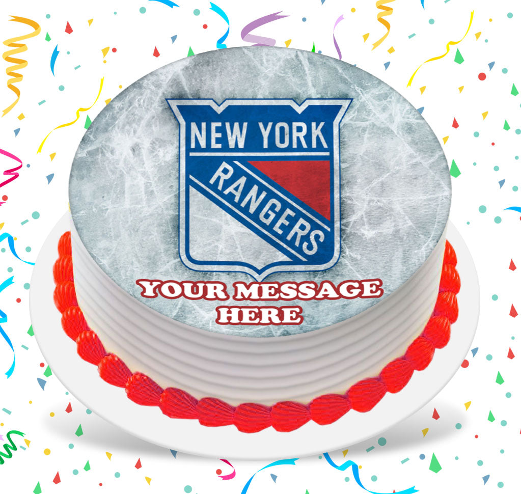 New York Rangers Edible Image Cake Topper Personalized Birthday Sheet Custom Frosting Round Circle