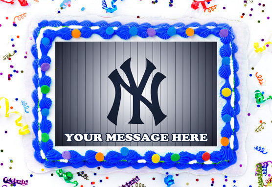 New York Yankees Edible Image Cake Topper Personalized Birthday Sheet Decoration Custom Party Frosting Transfer Fondant