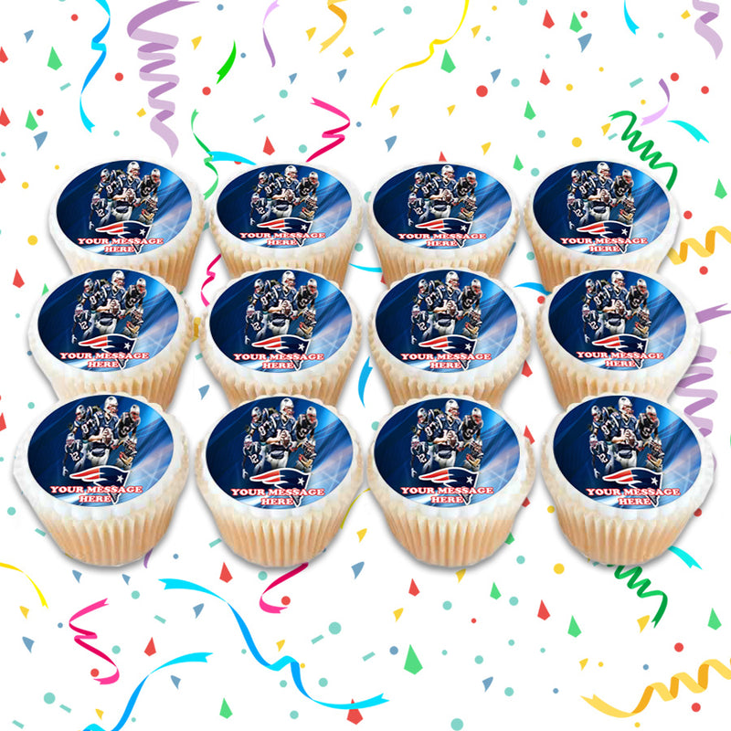New England Patriots Edible Cupcake Toppers (12 Images) Cake Image Ici ...