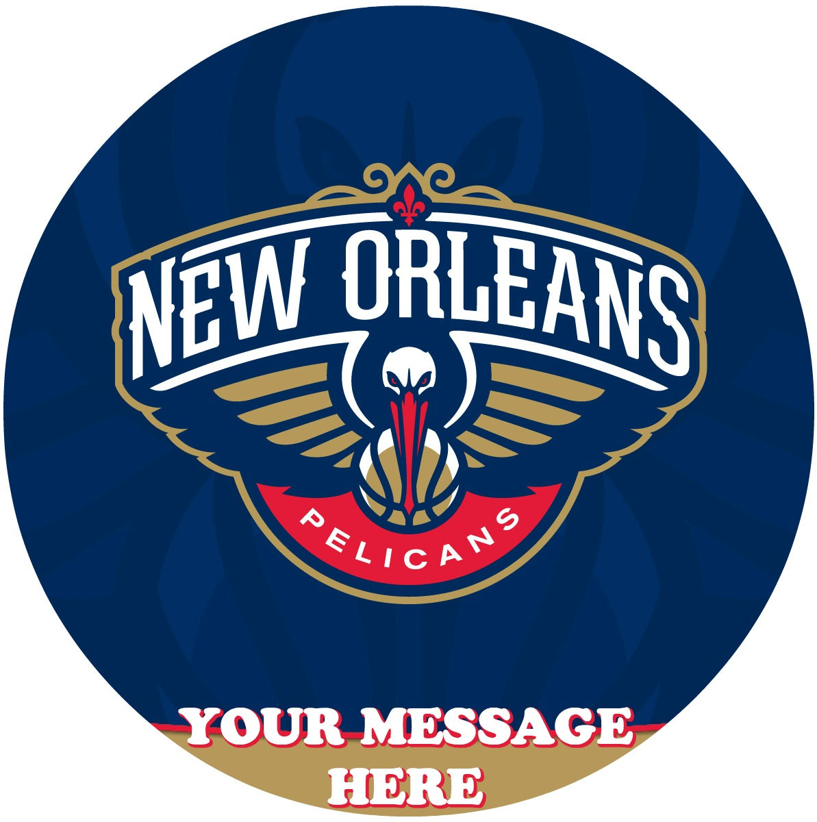 New Orleans Pelicans Edible Image Cake Topper Personalized Birthday Sheet Custom Frosting Round Circle