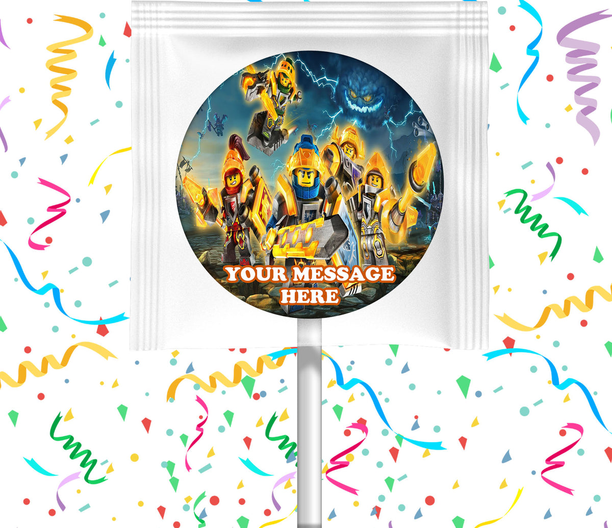 Nexo Knights Lollipops Party Favors Personalized Suckers 12 Pcs