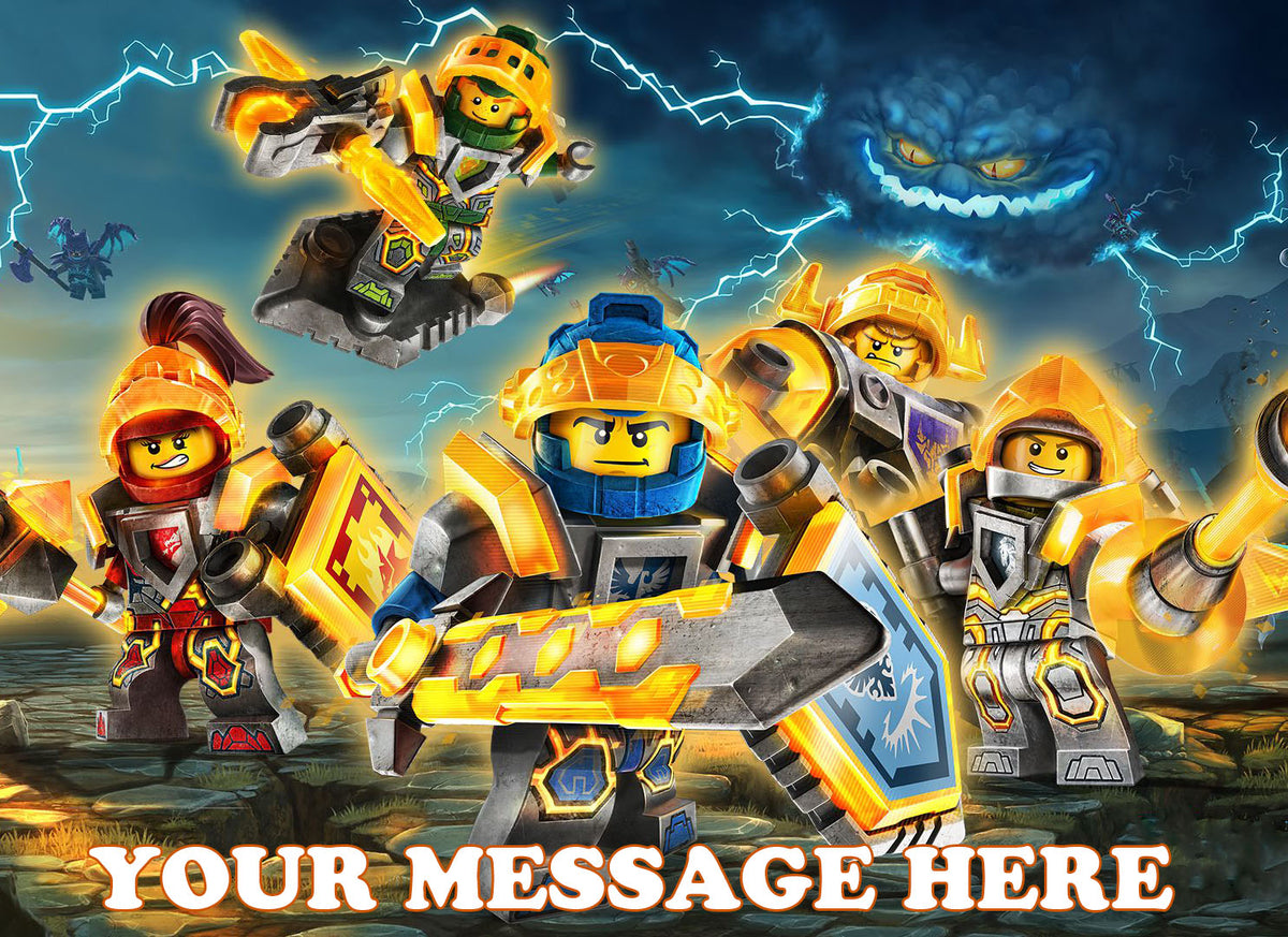 Nexo Knights Edible Image Cake Topper Personalized Birthday Sheet Decoration Custom Party Frosting Transfer Fondant
