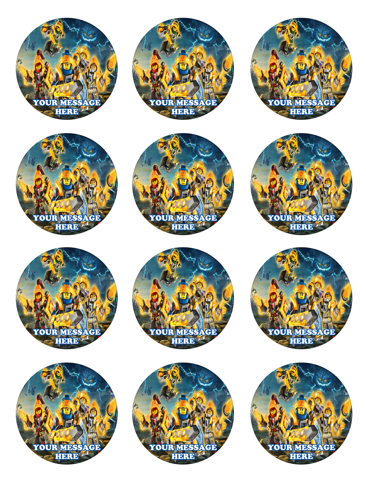 Nexo Knights Edible Cupcake Toppers (12 Images) Cake Image Icing Sugar Sheet