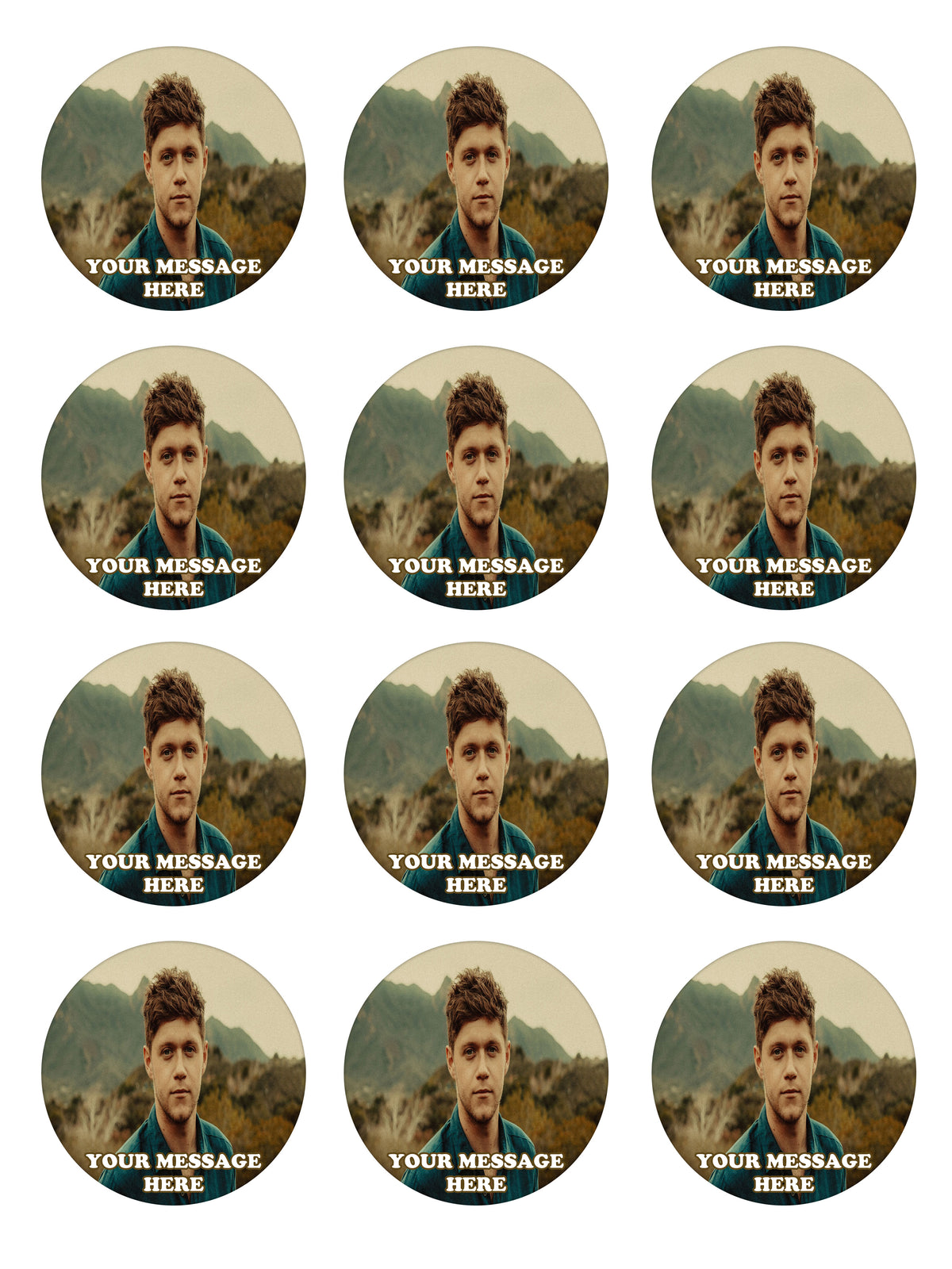 Niall Horan Edible Cupcake Toppers (12 Images) Cake Image Icing Sugar Sheet