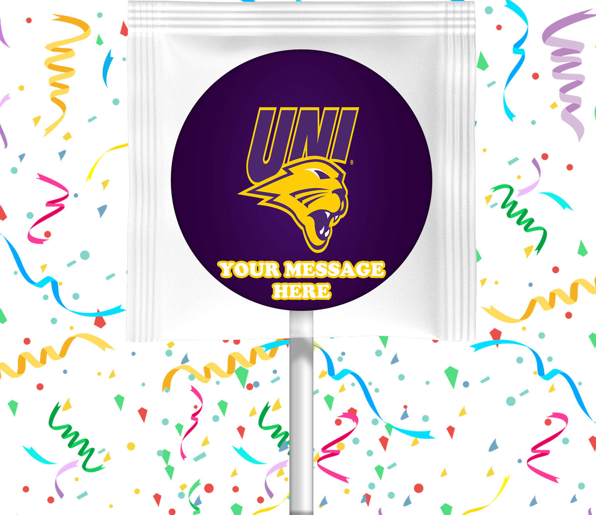 Northern Iowa Panthers Lollipops Party Favors Personalized Suckers 12 Pcs