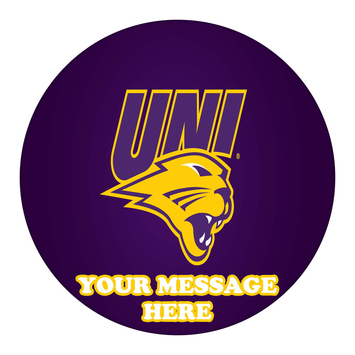 Northern Iowa Panthers Edible Image Cake Topper Personalized Birthday Sheet Custom Frosting Round Circle