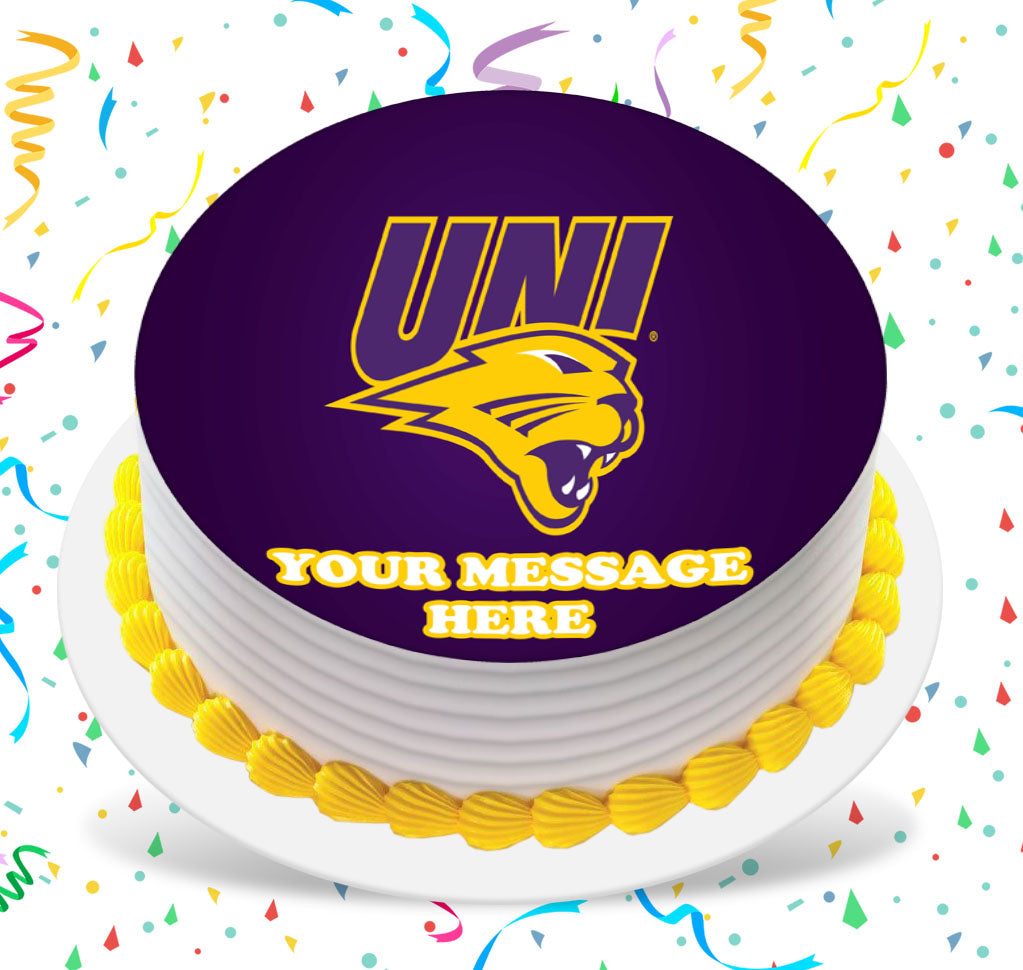 Northern Iowa Panthers Edible Image Cake Topper Personalized Birthday Sheet Custom Frosting Round Circle