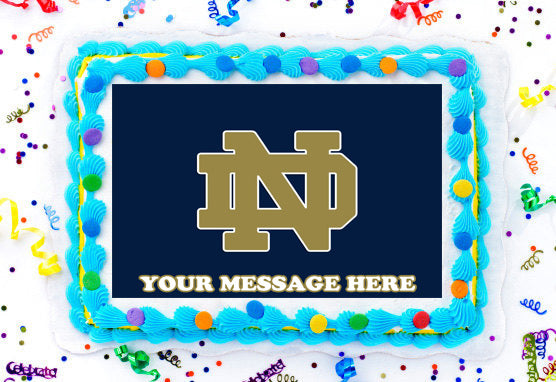 University Of Notre Dame Edible Image Cake Topper Personalized Birthday Sheet Decoration Custom Party Frosting Transfer Fondant