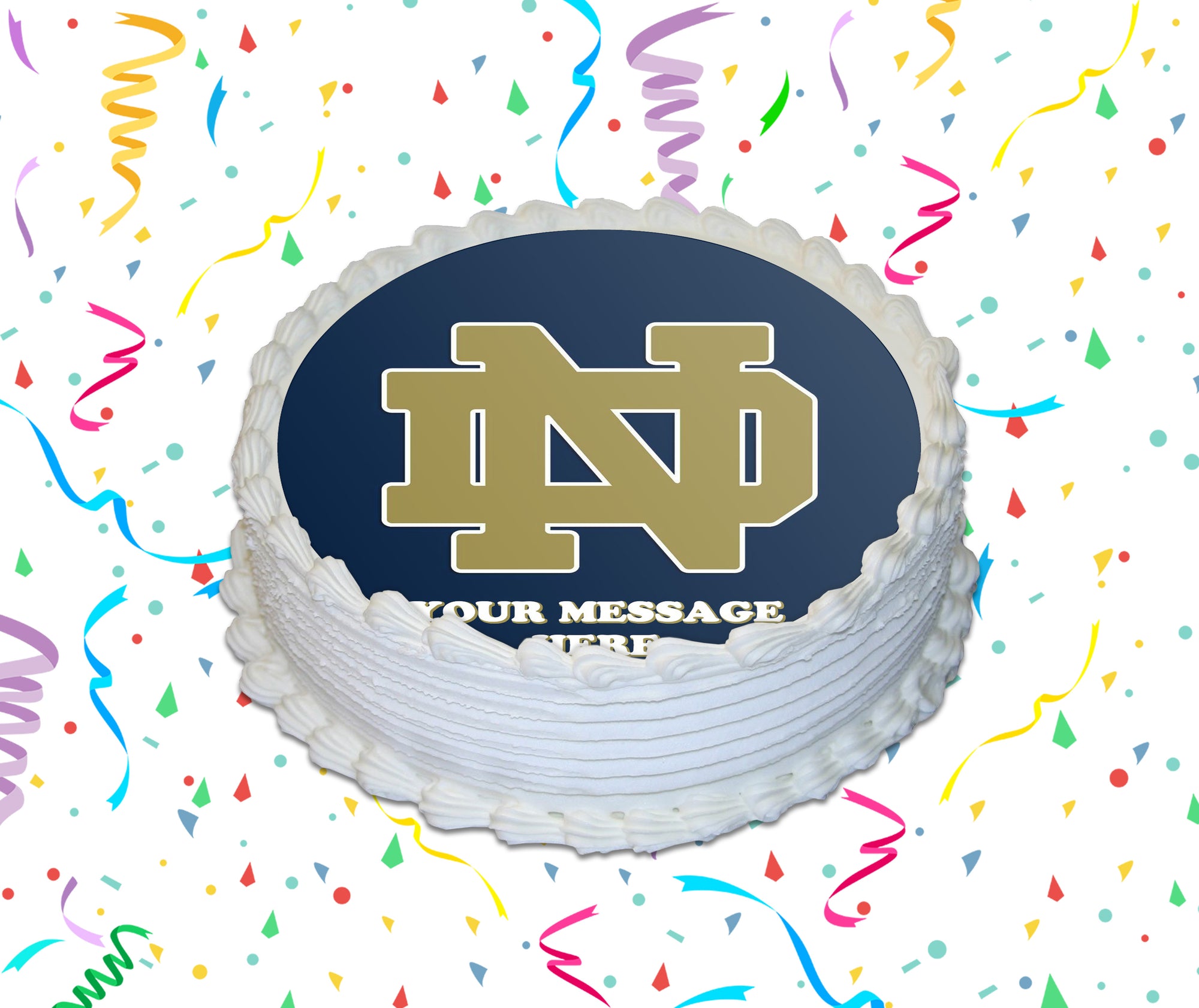 University Of Notre Dame Edible Image Cake Topper Personalized Birthday Sheet Custom Frosting Round Circle