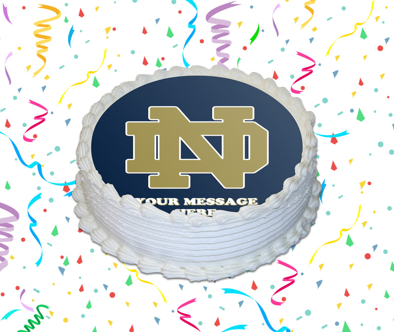 University Of Notre Dame Edible Image Cake Topper Personalized Birthda