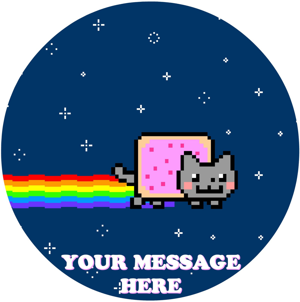 Nyan Cat Edible Image Cake Topper Personalized Birthday Sheet Custom Frosting Round Circle