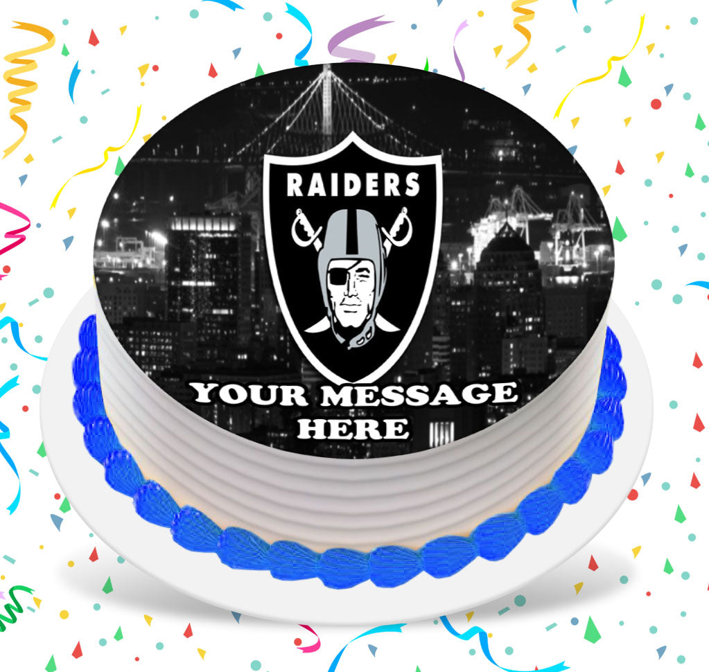 Las Vegas Oakland Raiders Edible Image Cake Topper Personalized Birthd -  PartyCreationz