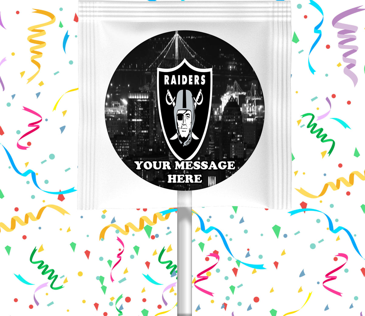 Las Vegas Oakland Raiders Lollipops Party Favors Personalized Suckers 12 Pcs