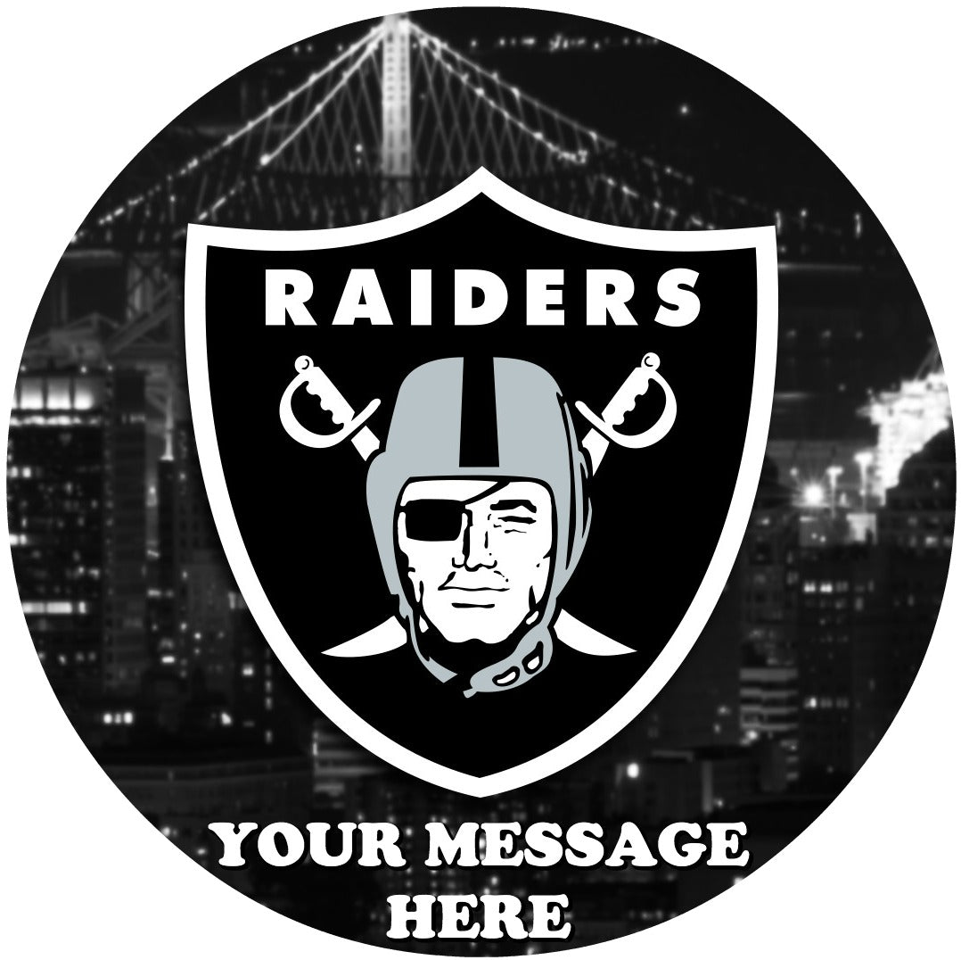 Las Vegas Oakland Raiders Edible Image Cake Topper Personalized Birthday Sheet Custom Frosting Round Circle