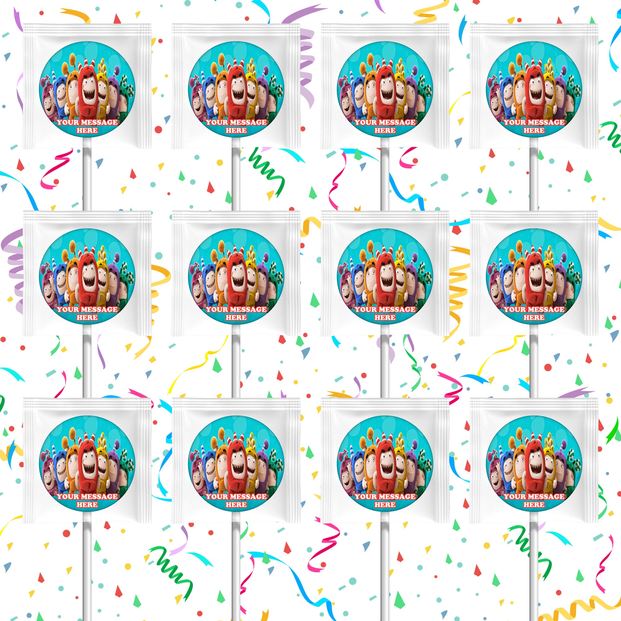 Oddbods Lollipops Party Favors Personalized Suckers 12 Pcs