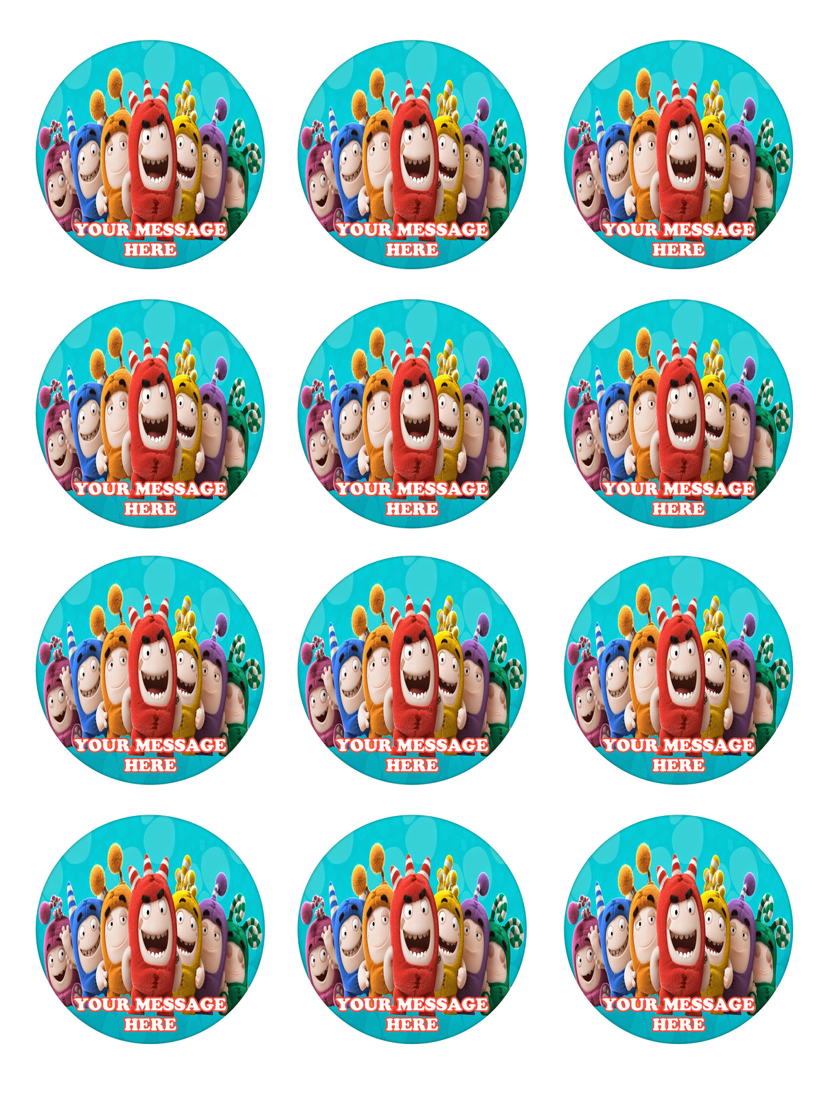 Oddbods Edible Cupcake Toppers (12 Images) Cake Image Icing Sugar Sheet