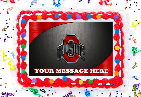 Ohio State Buckeyes Edible Image Cake Topper Personalized Birthday Sheet Decoration Custom Party Frosting Transfer Fondant