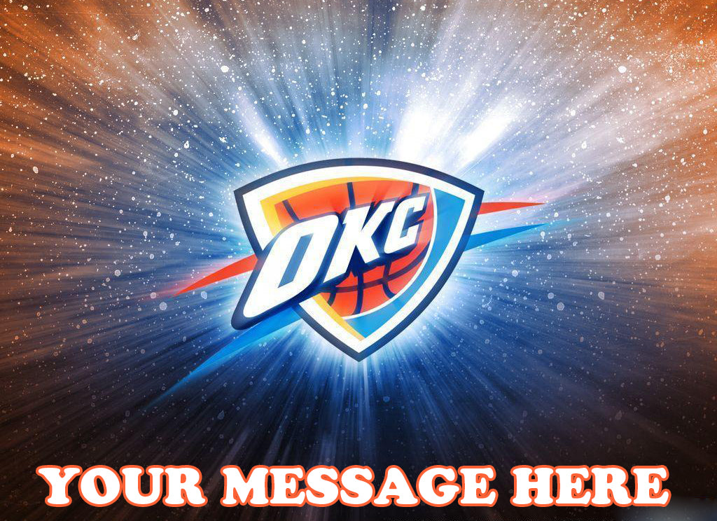 Oklahoma City Thunder Edible Image Cake Topper Personalized Birthday Sheet Decoration Custom Party Frosting Transfer Fondant