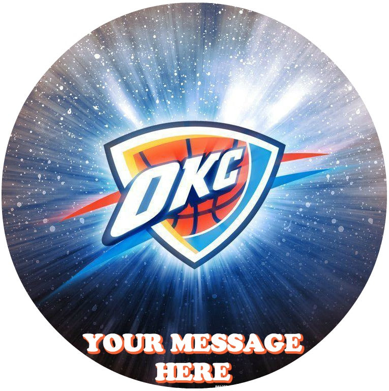 Oklahoma City Thunder Edible Image Cake Topper Personalized Birthday Sheet Custom Frosting Round Circle