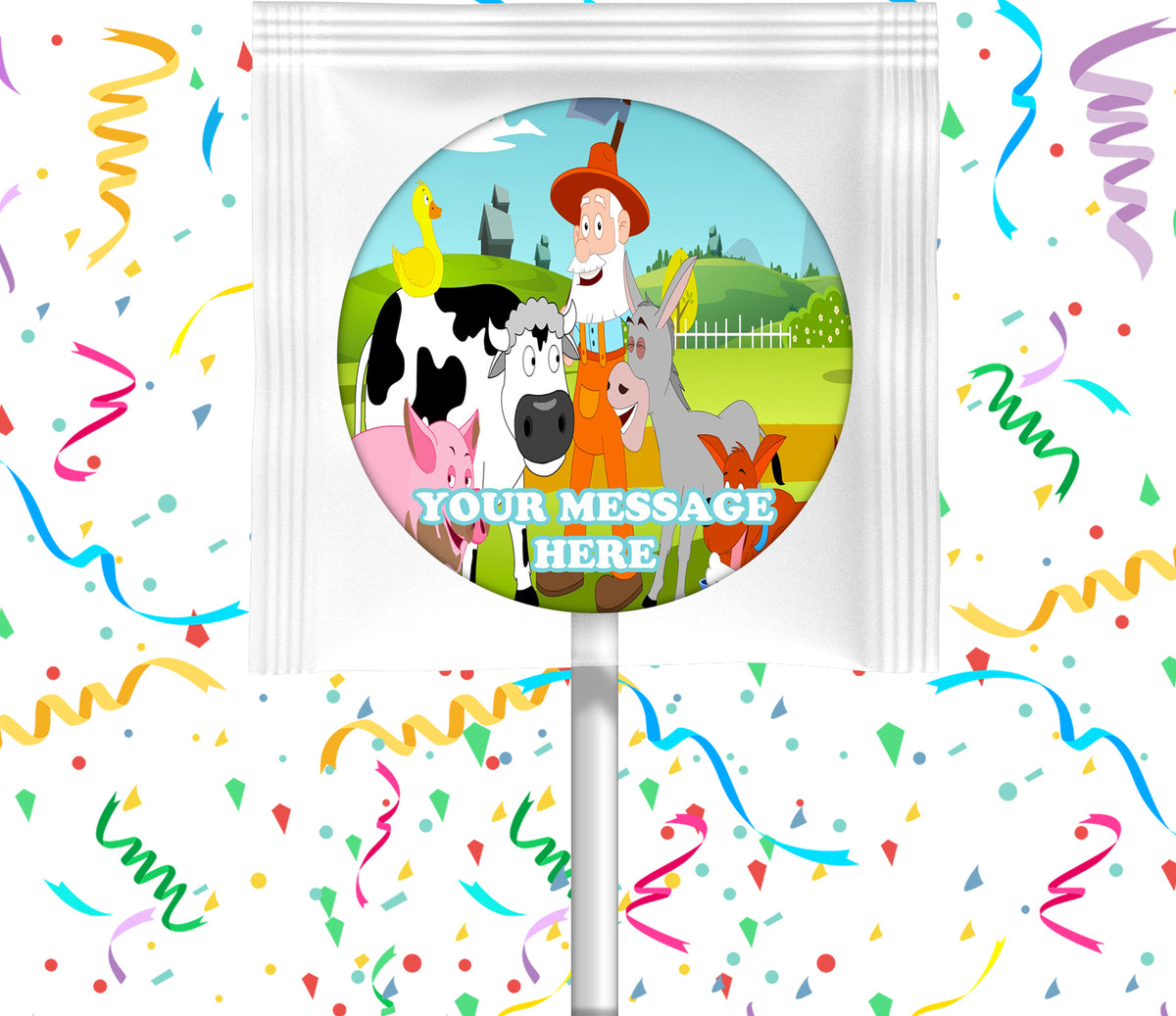 Old Macdonald Lollipops Party Favors Personalized Suckers 12 Pcs