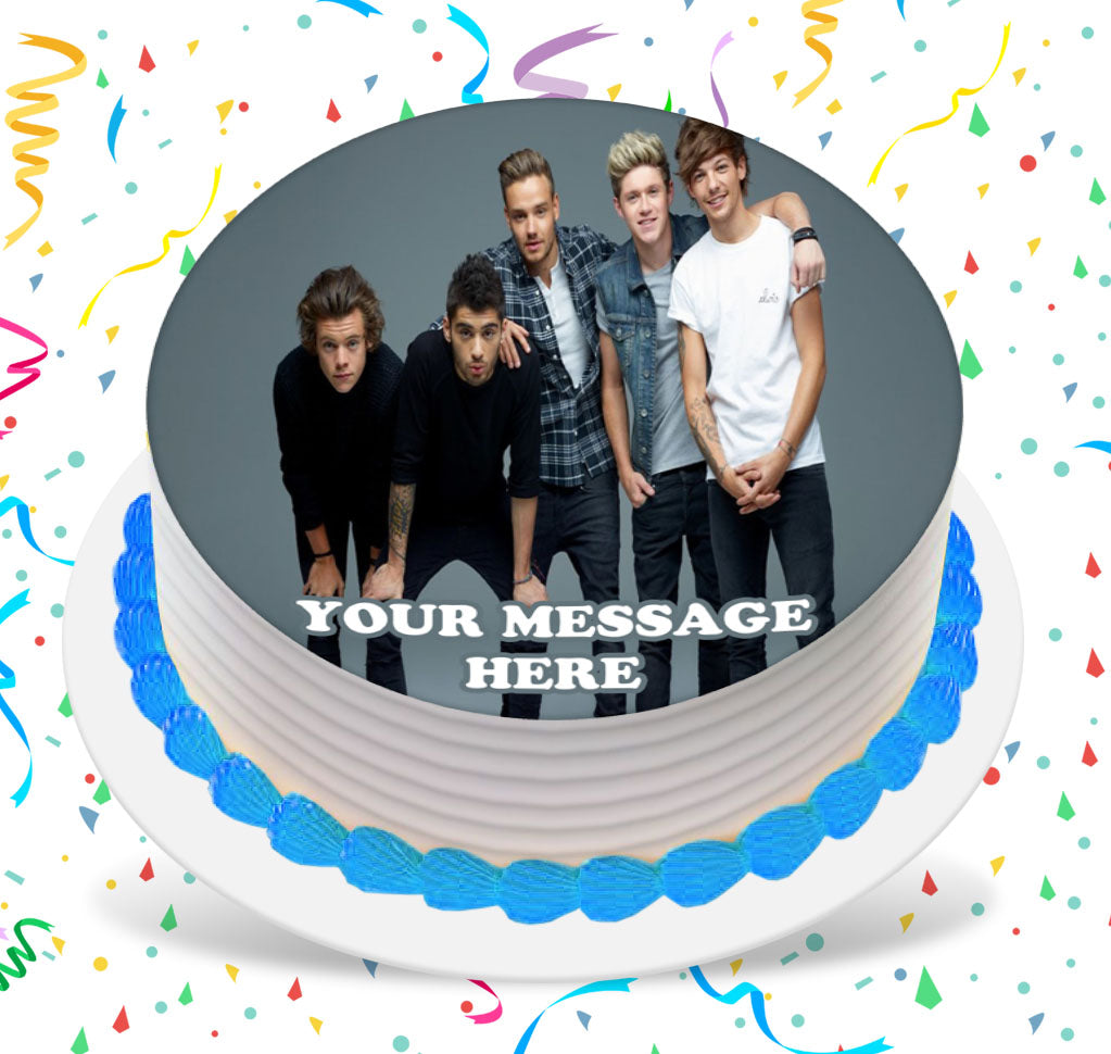 One Direction Round One Direction Edible Image Cake Topper Personalized Birthday Sheet Cus ...