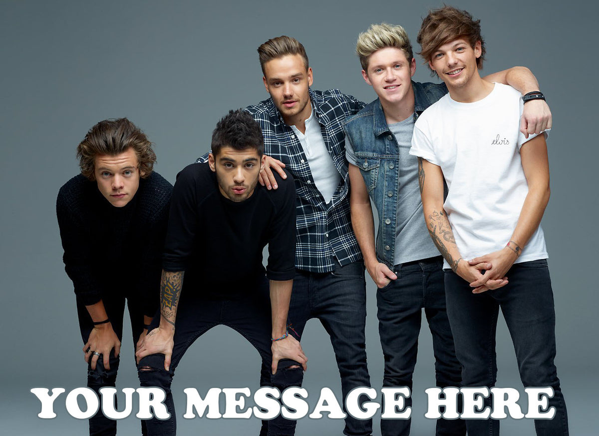 One Direction Edible Image Cake Topper Personalized Birthday Sheet Decoration Custom Party Frosting Transfer Fondant