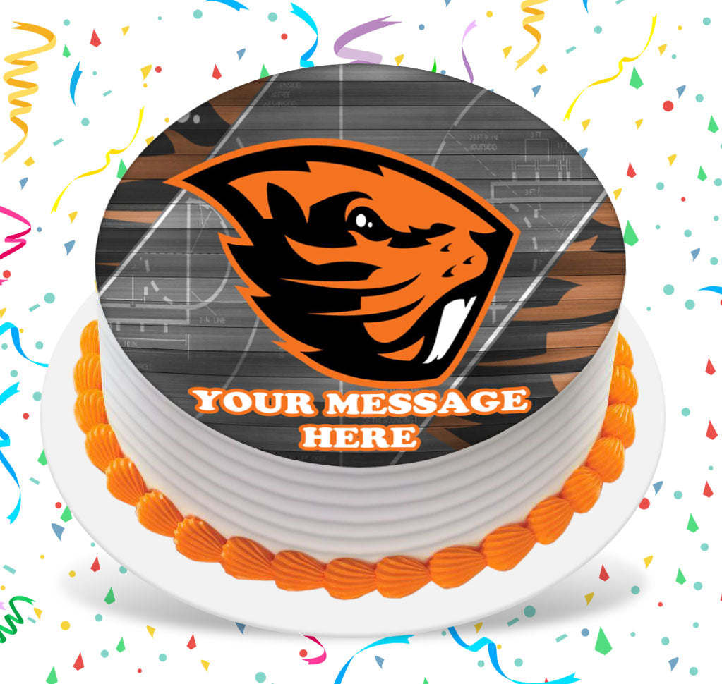 Oregon State Beavers Edible Image Cake Topper Personalized Birthday Sheet Custom Frosting Round Circle