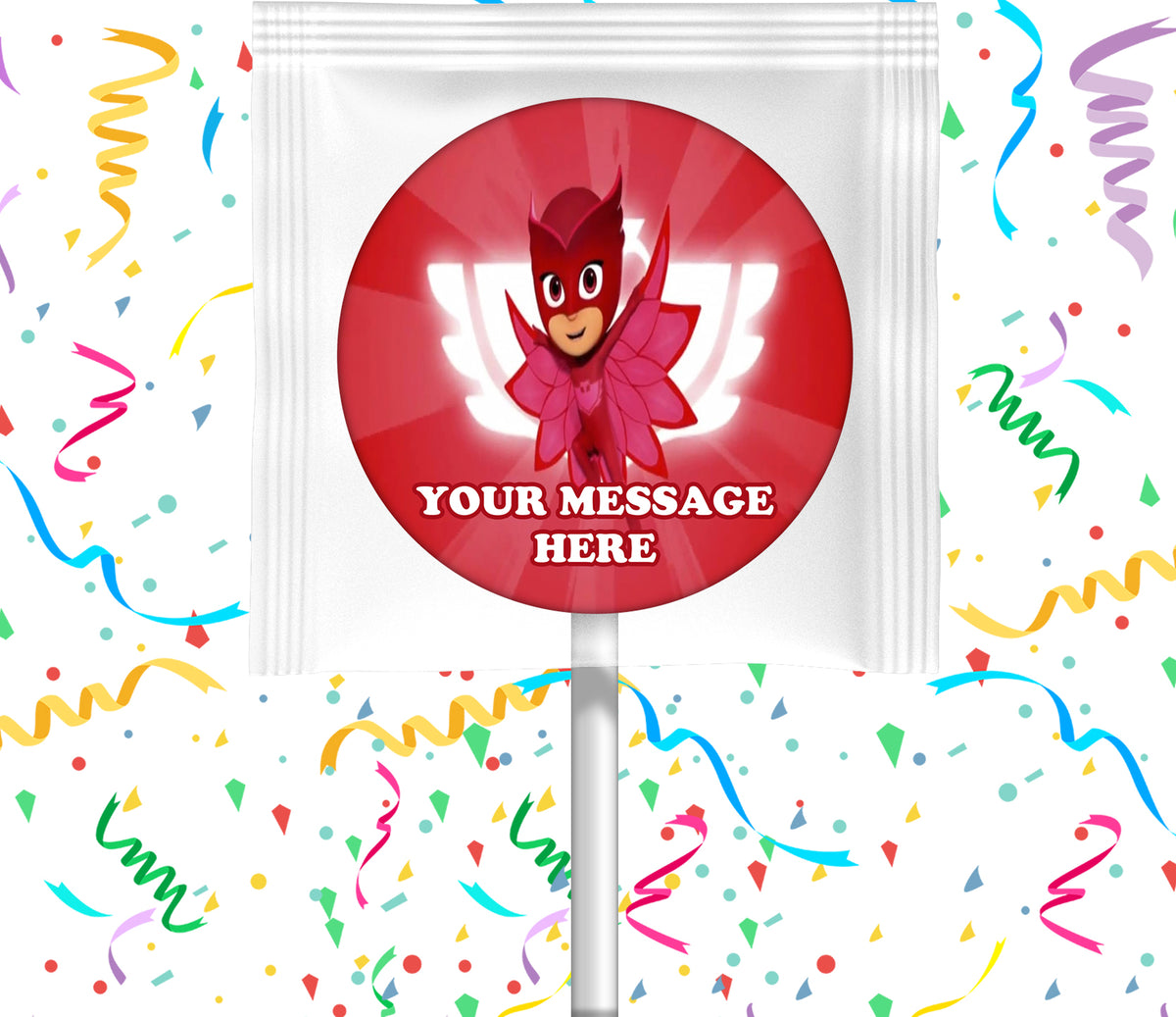 PJ Masks Owlette Lollipops Party Favors Personalized Suckers 12 Pcs