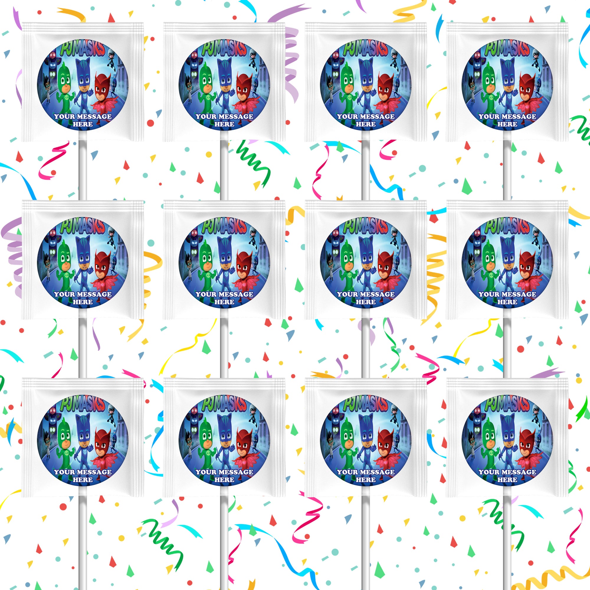 PJ Masks Lollipops Party Favors Personalized Suckers 12 Pcs