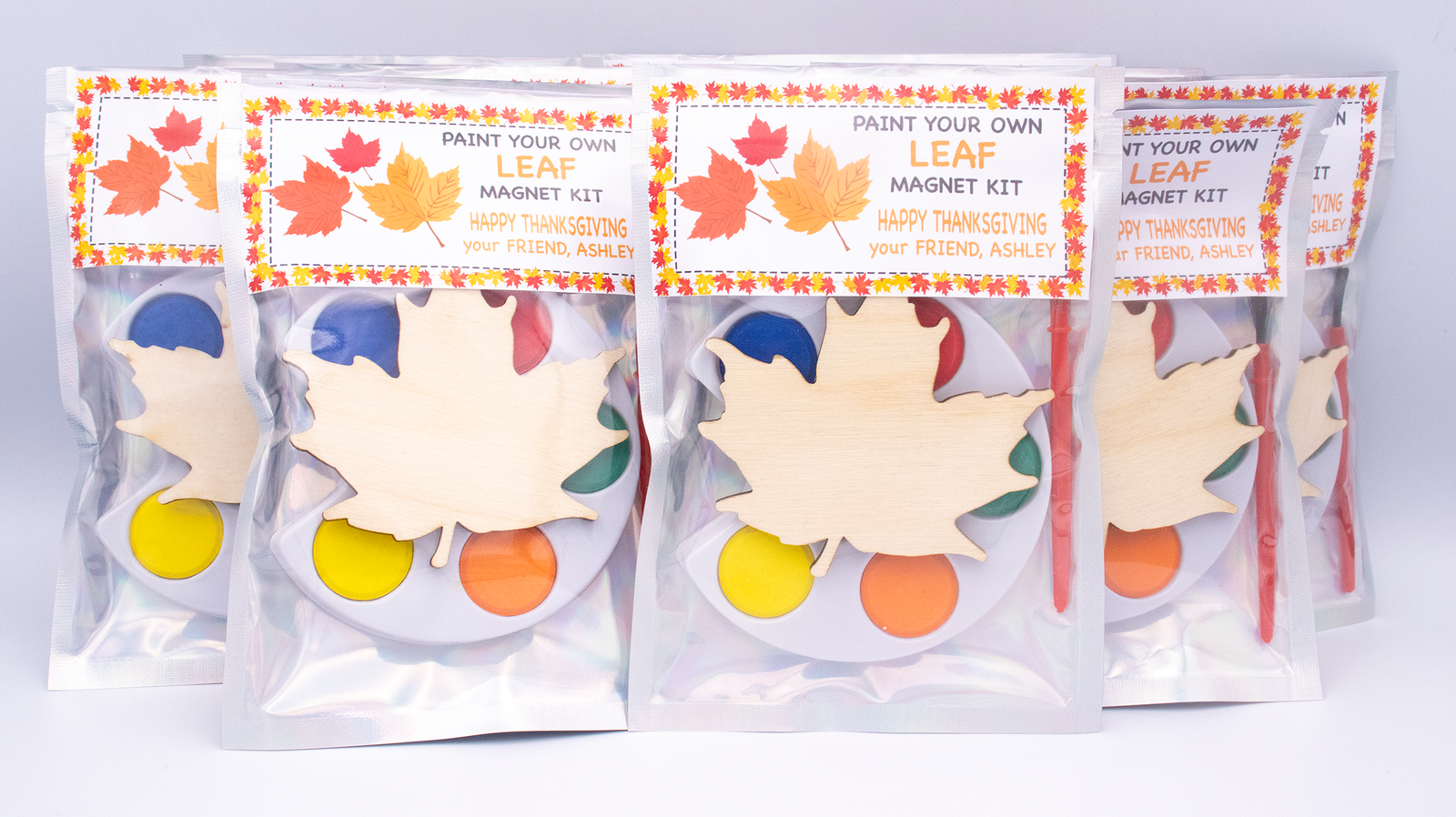 Paint Your Own Leaf, Thanksgiving Craft, Classroom Treat, Personalized Thanksgiving Gifts